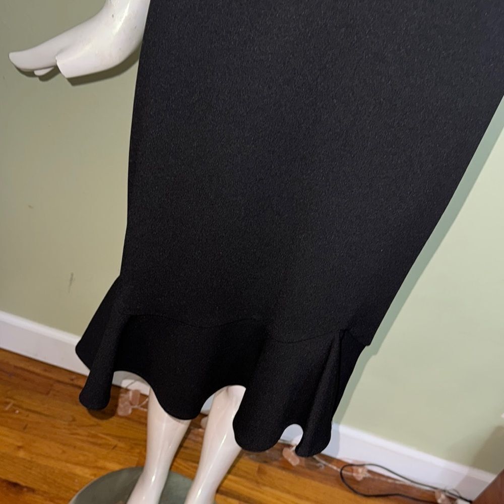Betsey Johnson Black Mini Sheath Dress with faux pearl detail  and Ruffled Hem - Picture 6 of 9